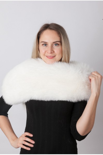 White fox fur collar - neck warmer