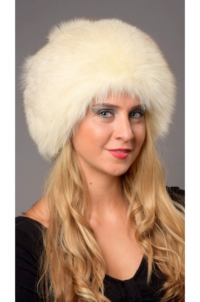 cream fur hat